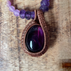 Amethyst Pendant, Amethyst Wire Weave Pendant