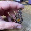 Carnelian and Tanzanite Copper Wire Weave Pendant