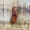 Carnelian Iolite and Green Tourmaline Heady Design Wire Pendant