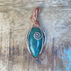 Chrysocolla Pendant, Chrysocolla Wire Wrap Pendant