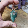 Chrysocolla Pendant, Chrysocolla Wire Wrap Pendant