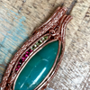 Chrysoprase, Peridot, Ruby Pendant