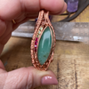Chrysoprase, Peridot, Ruby Pendant
