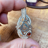 Sacral Chakra Sterling Silver Wire Weave Pendant