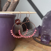 Copper Hoop Earrings with Strawberry Quartz