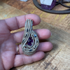 Sapphire & Amethyst Sterling Silver Wire Weave Pendant, Heady Pendant