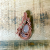 Heart Chakra Copper Wire Weave Pendant, Rose Quartz Pendant