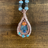 Labradorite, Carnelian and Turquoise Copper Heady Design Pendant