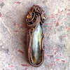 Mad River Agate Heady Pendant, Wire Weave Pendant