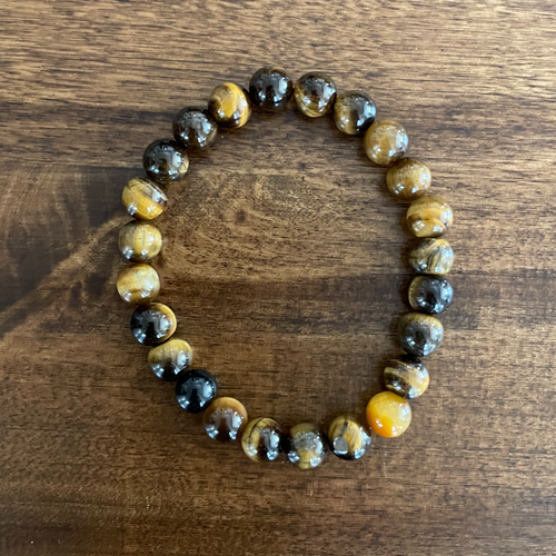Tiger's Eye 8 mm Bead stretchy bracelet, Protection Bracelet, Abundance Bracelet