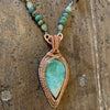 Natural Variscite Gemstone Necklace with Turquoise and Citrine Beads